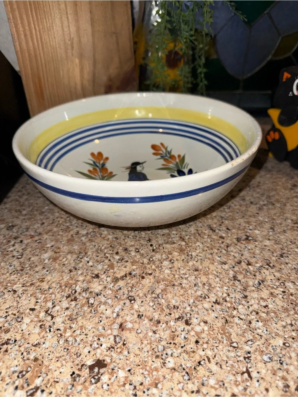 Vintage Henriot Quimper France Hand-Painted Breton Woman Bowl